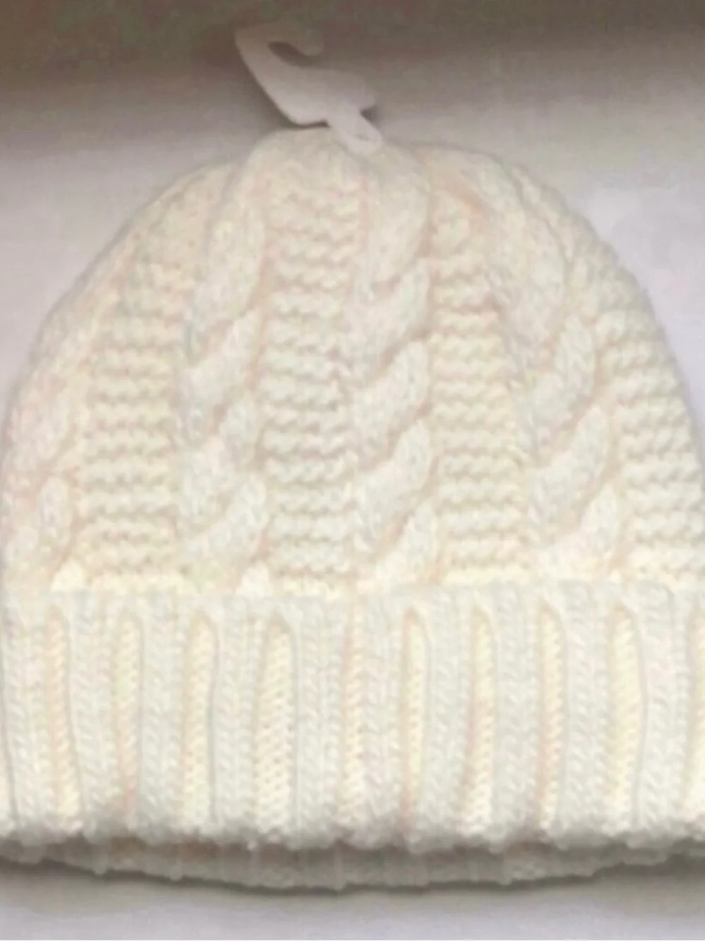 New Michael Kors Hat Women’s Ivory Winter Lined Cable Knit Cuffed Beanie Hat